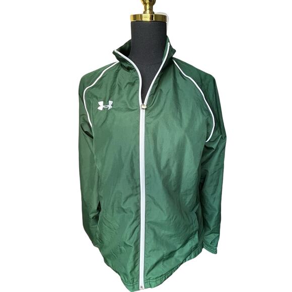 Under Armour Women’s Green Full-Zip Jacket — Size Small, Loose Fit - Picture 1 of 5